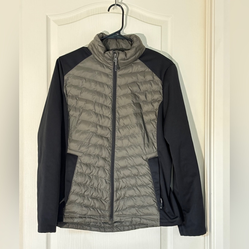 32 Degrees HEAT Hybrid Puffer Softshell Jacket Women’s M Olive Black